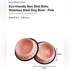 Pink dog food bowl